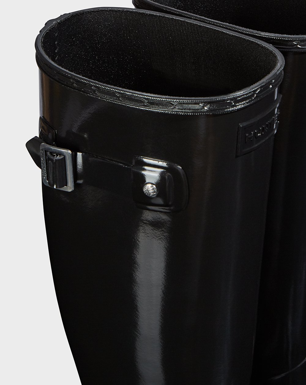 Womens Hunter Original Refined Gloss - Tall Rain Boots Black - 8309-APKFL